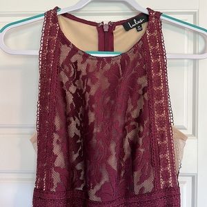 Lulu’s Burgundy Lace Bodice Dress